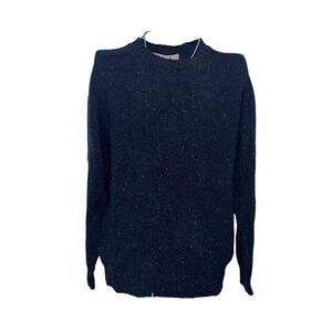 Vintage PRINGLE of SCOTLAND 100% pure wool Crewneck in Navy  "Grandpa" SWEATER S